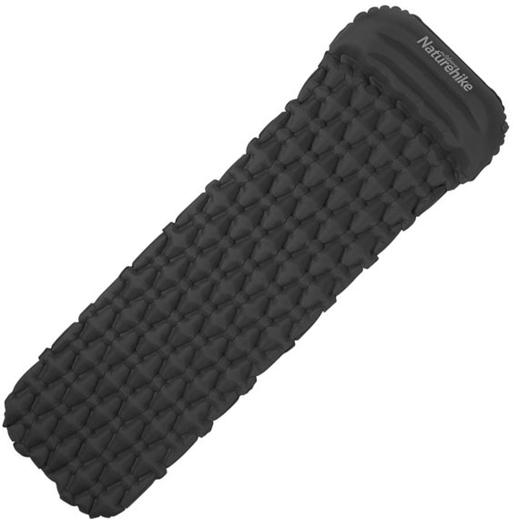 Коврик надувной с подушкой и мешком для надува Naturehike FC-12 NH19Z003-P, 65 мм, графит (6927595796832), Цвет: Black
