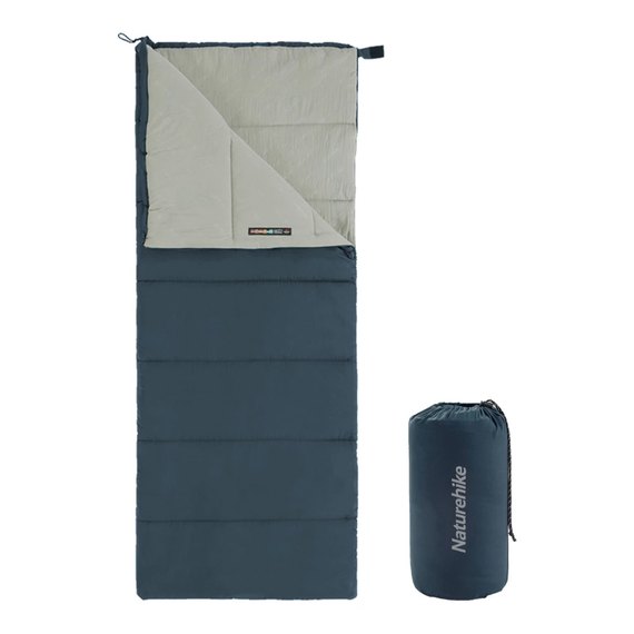 Спальний мішок Naturehike F150 NH22MSD05, правий, темно-синій (6927595797761-R), Сторона застібки: Права, Колір: Синій, зображення 2