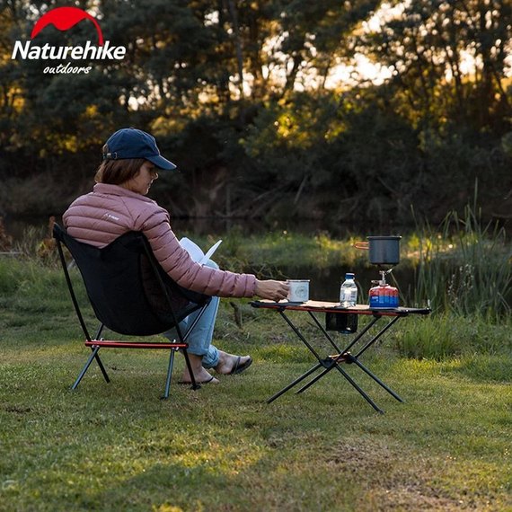 Стіл розкладний полегшений Naturehike NH19Z027-Z, сітка/карбон, чорний (6976023920400), Матеріал каркаса : Карбон, зображення 2