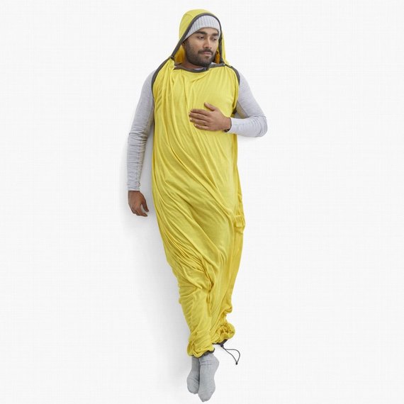 Вкладыш для спального мешка Sea to Summit Reactor Sleeping Bag Liner Sulfur Yellow Standart Mummy w/ Drawcord 198 см (STS ASL031061-190906), Максимальный рост пользователя, см: 198 см, изображение 4