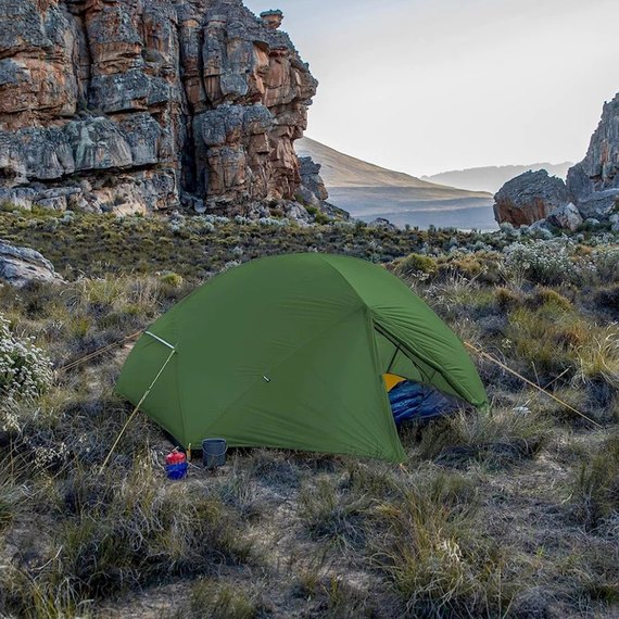 Палатка Naturehike Mongar NH17T007-M, 210T, сверхлегкая двухместная с футпринтом, темно-зеленый (6927595767658), изображение 2