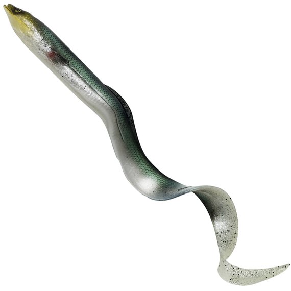 Силикон Savage Gear 3D Real Eel Loose Body 200mm 27.0g Green Silver (поштучно) 63777, Цвет : Green Silver