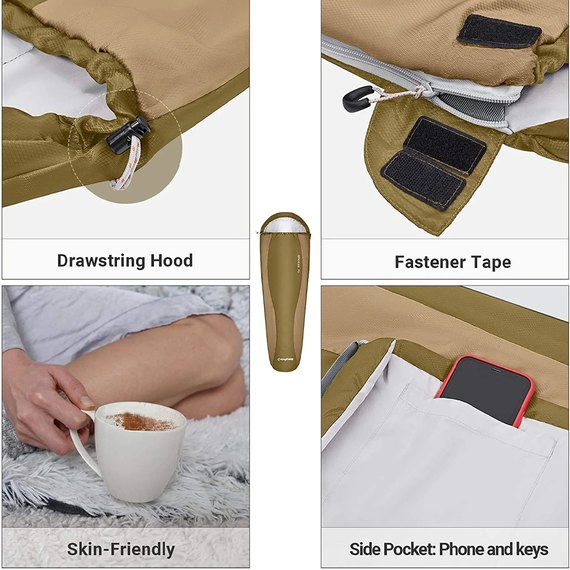 Спальный мешок KingCamp Breeze 70 L Olive KS2020, Цвет : Оливковый, изображение 6