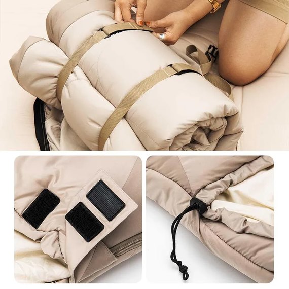 Спальный мешок Naturehike PS300 NH20MSD03 овальный, бежевый (6927595765470), Цвет : Бежевый, изображение 5