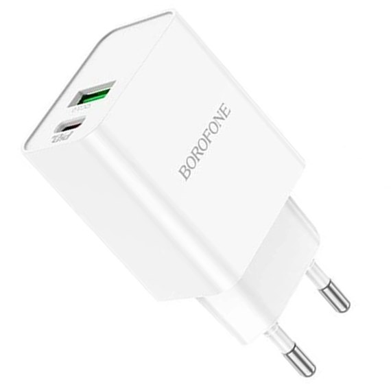 Зарядное устройство Borofone Type-C to Lightning Cable Resource charger BA69A 1USB/1Type-C, 20W/3A, PD/QC White (000009196)