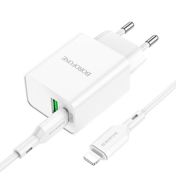 Зарядное устройство Borofone Type-C to Lightning Cable Resource charger BA69A 1USB/1Type-C, 20W/3A, PD/QC White (000009196), изображение 4