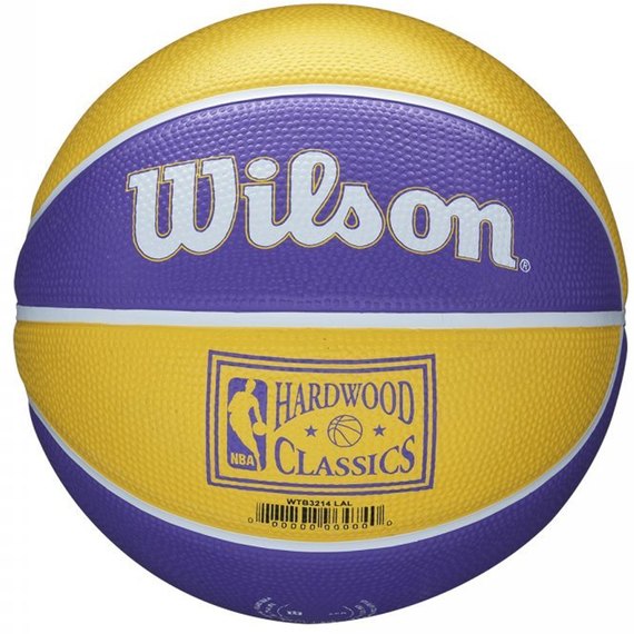 Мяч баскетбольный Wilson NBA Team Retro BSKT Mini La Lakers size 3 (WTB3200XBLAL), изображение 2