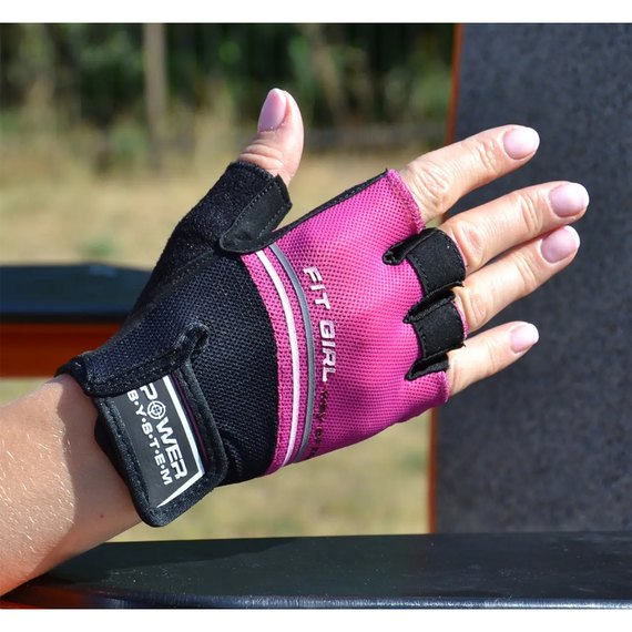 Рукавички для фітнесу Power System PS-2920 Pink M (PS_2920_M_Pink), Розмір: M, Колір: Чорний/Фіолетовий, зображення 3