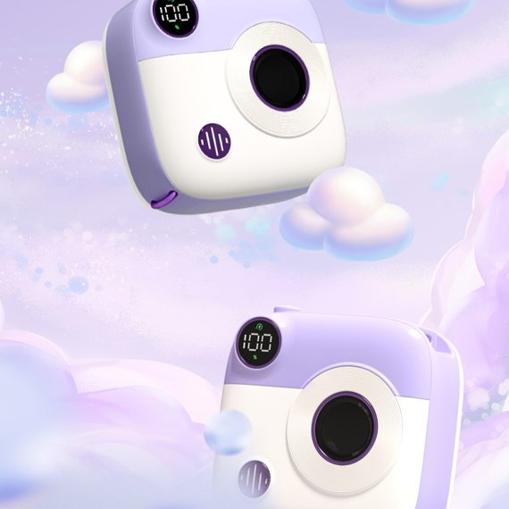 Повербанк XO PR223 Magnetic 15W mini camera digital display 10000 mAh Purple/White (6920680849277), Цвет : Purple/White, изображение 7