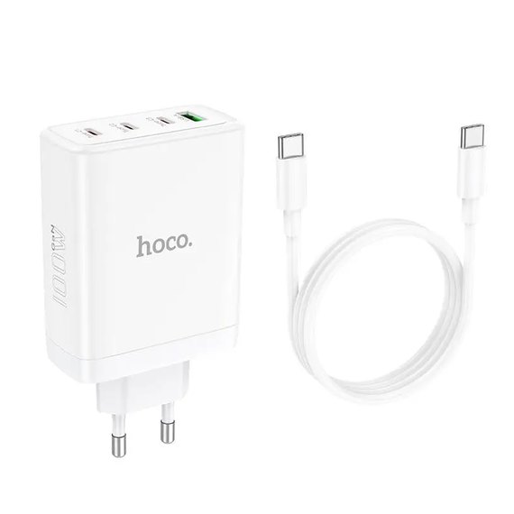 Зарядное устройство Hoco Leader Type-C to Type-C Cable four-port (3c1a) fast charger set N31 4Type-C/1USB, 100W/5A, PD/QC White (000009194), изображение 5