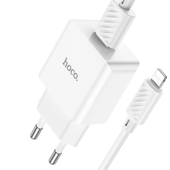 Зарядное устройство Hoco Lightning Cable Leisure single port charger C106A 1USB, 10.5W/2.1A White (000009185), изображение 7