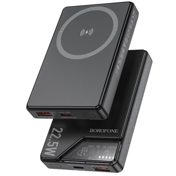 Повербанк Borofone Astute BJ49 10000 mAh 22.5W+PD20W fully compatible magnetic Black (6941991109898), Цвет : Чёрный, изображение 2