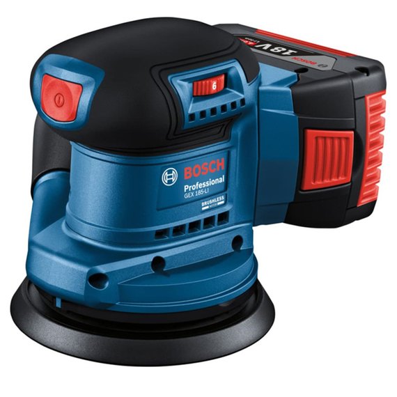 Аккумуляторная эксцентриковая шлифмашина Bosch Professional GEX 185-LI (каркас) (06013A5020), изображение 3