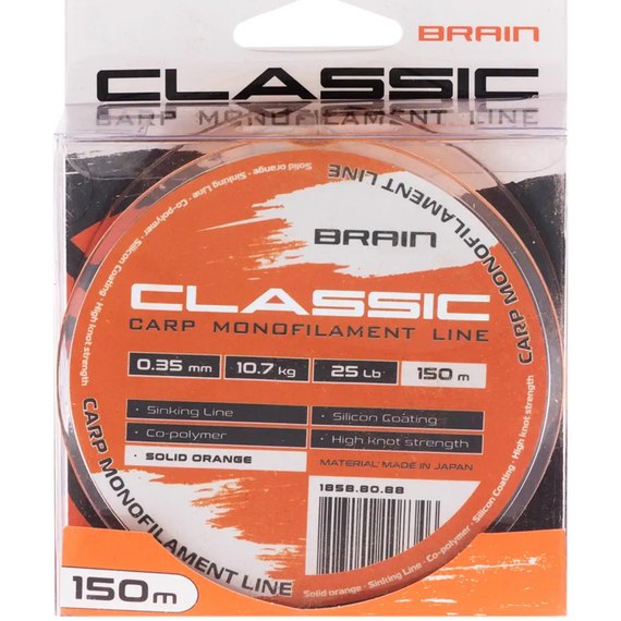 Леска Brain Classic Carp Line 150m 0,35mm 10,7kg 25lb Solid orange (1858.80.88), Диаметр, мм: 0.35 мм, изображение 2