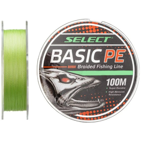 Шнур Select Basic PE 100m 0.10mm 10lb/4.8kg салатовый (1870.27.47), Диаметр, мм: 0.1 мм, Разрывная нагрузка, кг : 4.8 кг