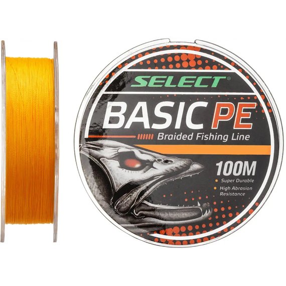 Шнур Select Basic PE 150m 0.10mm 10lb/4.8kg оранжевый (1870.27.71), Диаметр, мм: 0.1 мм, Разрывная нагрузка, кг : 4.8 кг