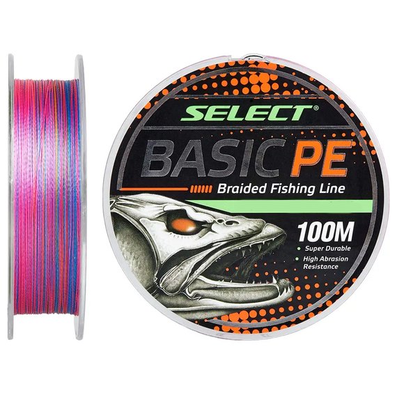 Шнур Select Basic PE Multicolor 100m 0.16mm 18lb/8.3kg (1870.30.82), Диаметр, мм: 0.16 мм, Разрывная нагрузка, lb : 18