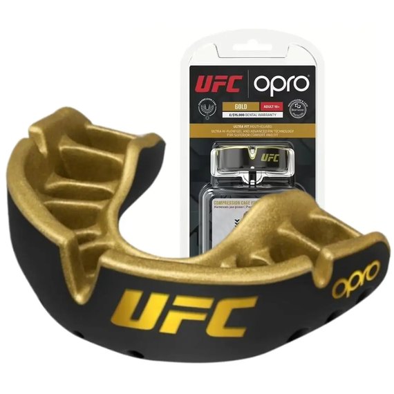 Капа для боксу OPRO Gold UFC (возраст 11+) Black/Gold (art.102516001)