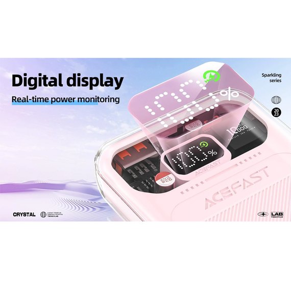 Повербанк Acefast M1 Exploration series 30W 10000 mAh Cherry blossom (6974316282006), Цвет : Cherry blossom, изображение 12