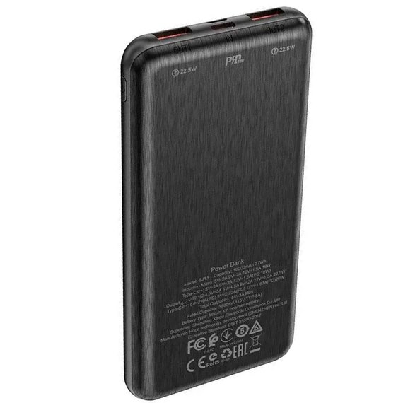 Повербанк Borofone Sage BJ13 fully compatible power bank 10000 mAh 22.5W Black, изображение 2