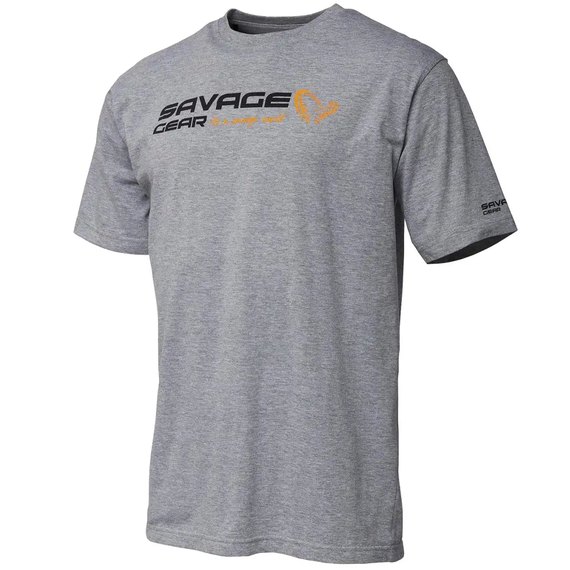 Футболка Savage Gear Signature Logo T-Shirt L grey melange (73651), Размер : L, Цвет: Серый