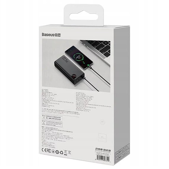 Повербанк Baseus Adaman Digital Display Fast Charge 40000 mAh 22.5W Black (вскрытый), изображение 8