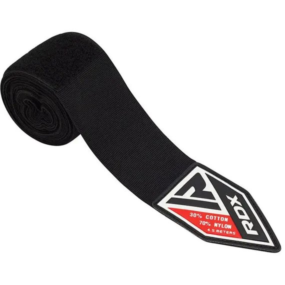 Бинти боксерські RDX WX Professional Boxing Hand Wraps Black 4.5 м (HWX-RB+), Колір: Чорний, зображення 3