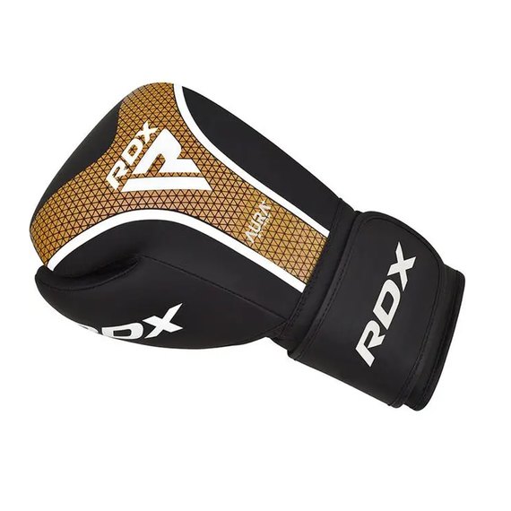 Боксерские перчатки RDX AURA PLUS T-17 Black Golden 10 ун. (BGR-T17BGL-10OZ+), Вес: 10 унций, Цвет: Чёрный/Золотой, изображение 3