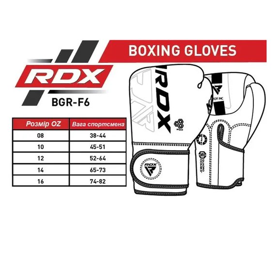 Боксерские перчатки RDX F6 Kara Matte Red 12 унц (BGR-F6MR-12OZ), Вес: 12 унций, Цвет: Чёрный/Красный, изображение 9