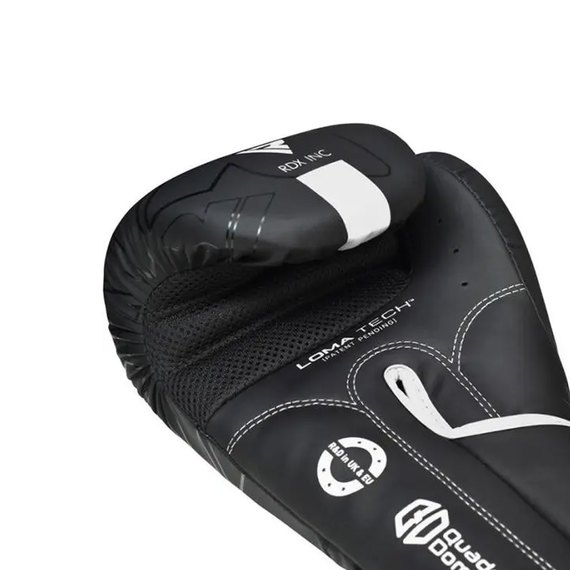 Боксерские перчатки RDX F6 Kara Matte White 10 унц (BGR-F6MW-10OZ), Вес: 10 унций, Цвет: Черный/Белый, изображение 7