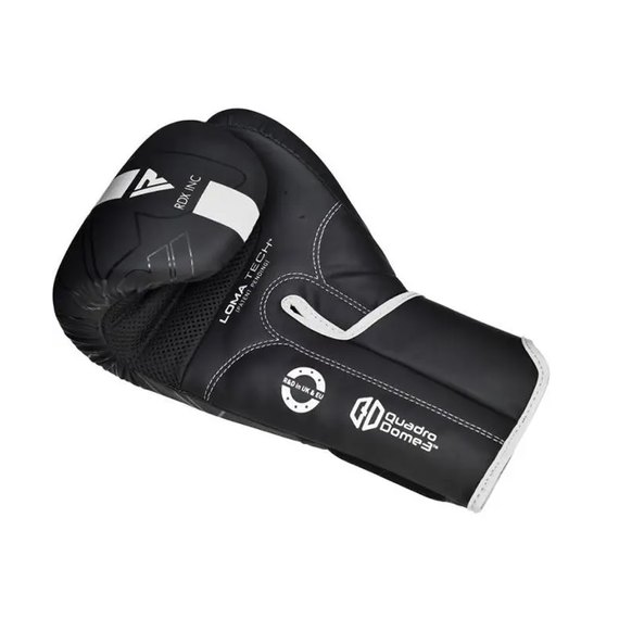 Боксерские перчатки RDX F6 Kara Matte White 16 унц (BGR-F6MW-16OZ), Вес: 16 унций, Цвет: Черный/Белый, изображение 6