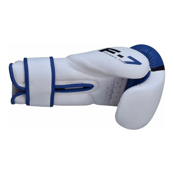 Боксерські рукавички RDX F7 Ego Blue 16 ун. (BGR-F7U-16oz), Вага: 16 унцій, Колір: Білий/Синій, зображення 6