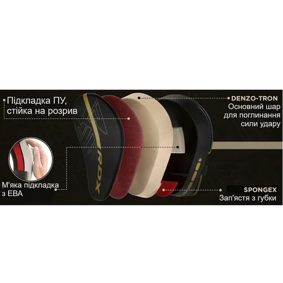 Лапы боксерские RDX F6 KARA Matte Red (FPR-F6MR), Цвет: Matte Red, изображение 7