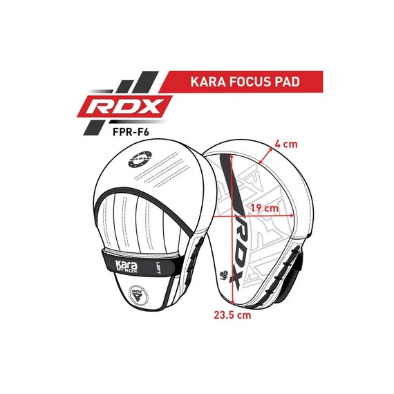 Лапы боксерские RDX F6 KARA Matte White (FPR-F6MW), Цвет: Matte White, изображение 8