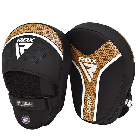 Лапы боксерские RDX FOCUS PAD AURA PLUS T-17 Black Golden (FPR-T17BGL+)