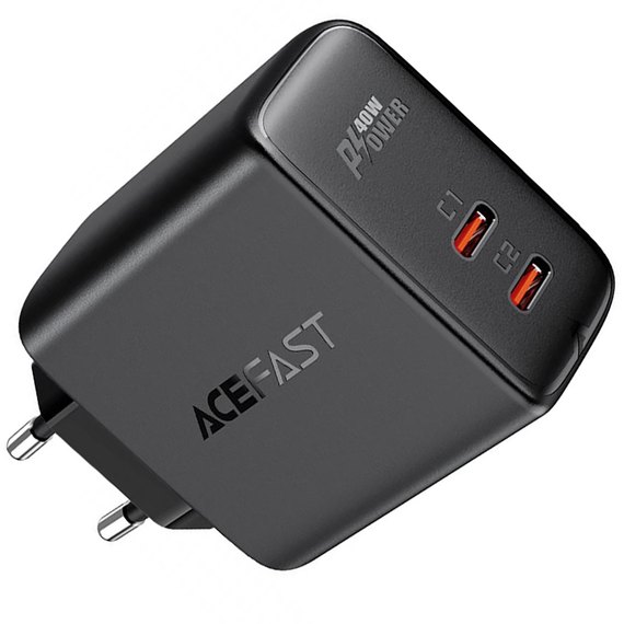 Зарядное устройство ACEFAST A9 2Type-C, 40W/3A, PD/QC Black (000009403), Цвет: Black, изображение 2