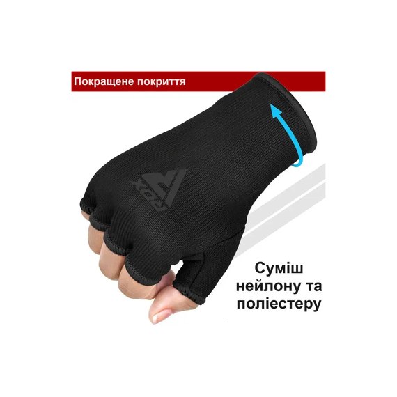 Бинт-перчатка RDX Inner Black/Black S (HYP-IBB-S), Размер: S, Цвет: Black, изображение 5