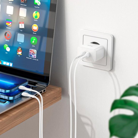 Зарядний пристрій  Hoco Type-C to Lightning Cable Triumph charger set N29 2Type-C, 35W/3A, PD/QC White (000009418), Колір: White, зображення 7
