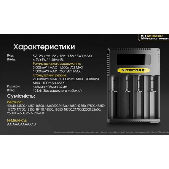 Зарядное устройство Nitecore Ci4 четырехканальное (6-1473_4), изображение 18