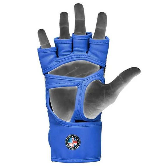 Рукавички для ММА RDX AURA PLUS T-17 Blue/Black XL (GGR-T17UB-XL+), Розмір: XL, Колір: Синій/Чорний, зображення 4
