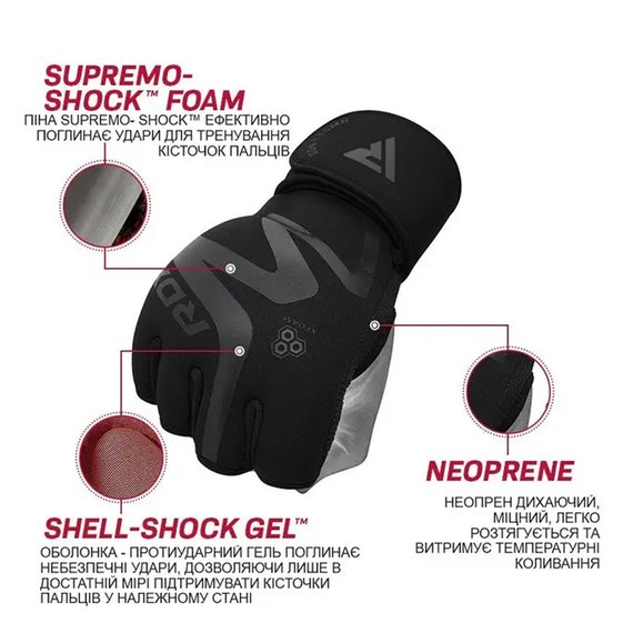 Рукавички для фітнесу RDX T15 Noir Inner Matte Black L (GGN-T15MB-L), Розмір: L, зображення 7