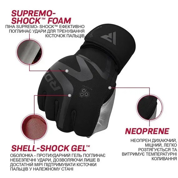 Перчатки для фитнеса RDX T15 Noir Inner Matte Black XL (GGN-T15MB-XL), Размер: XL, изображение 14