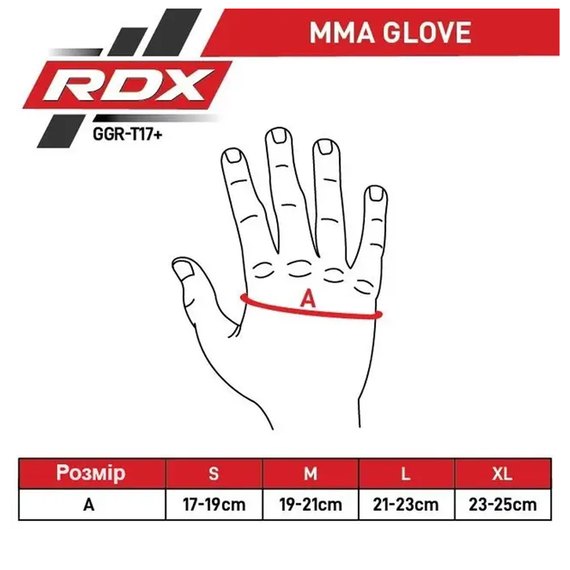 Рукавички для ММА RDX Shooter AURA PLUS T-17 Black Golden M (GSR-T17BGL-M+), Розмір: M, зображення 6