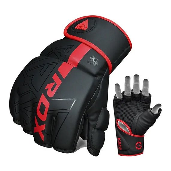 Перчатки ММА RDX F6 KARA Matte Red M (GGR-F6MR-M), Розмір: M, Колір: Чорний/Червоний, зображення 3
