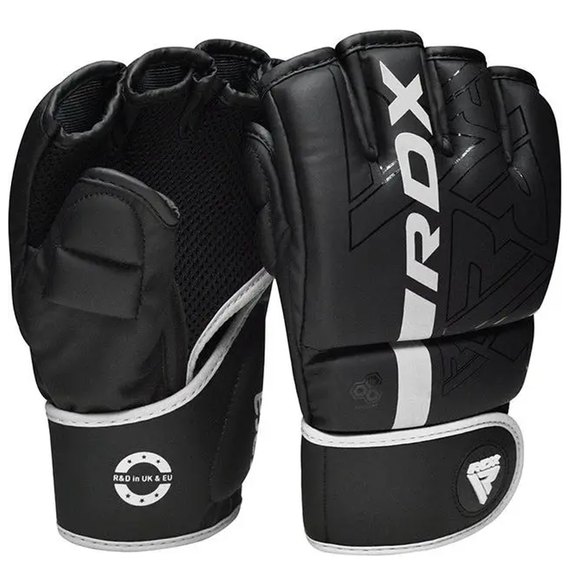 Перчатки для ММА RDX F6 KARA Matte White L (GGR-F6MW-L), Размер: L, Цвет: Черный/Белый, изображение 2