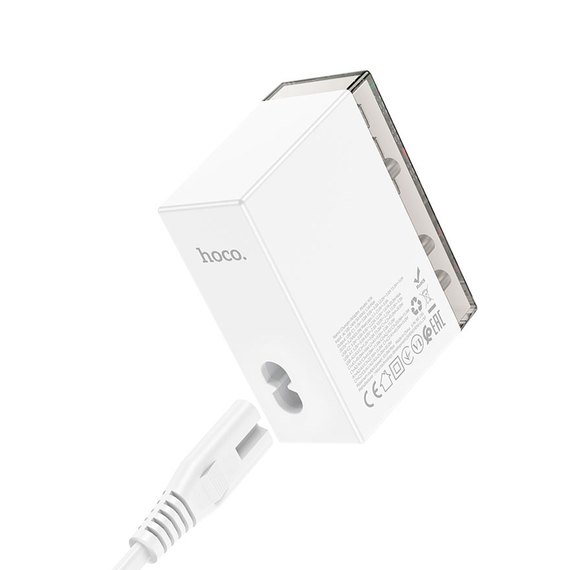 Зарядное устройство Hoco Fuerza six-port charger N36 3USB/3Type-C, 65W/3A, PD/QC Transparent/Black (000010353), изображение 5