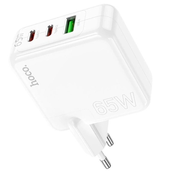 Зарядное устройство Hoco Header three-port C115A 1USB/2Type-C, 65W/3A, PD/QC White (000009984)