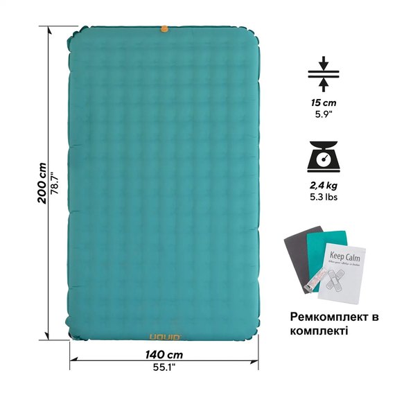 Матрас надувной Uquip Betty Double Petrol/Grey (243108) DAS302766, изображение 4
