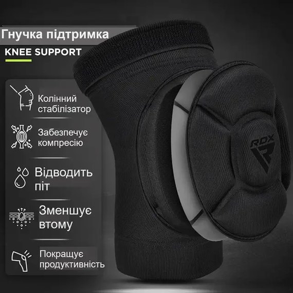 Наколінники спортивні  RDX Hosiery Knee Foam K5 Black/White M (HYP-K5BW-M), Розмір: M, Колір: Чорний/Білий, зображення 5