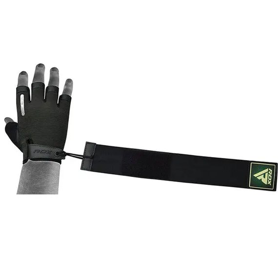 Перчатки для фитнеса RDX T2 Half Army Green XL (WGA-T2HA-XL), Размер: XL, Цвет: Чёрный/Зелёный, изображение 5